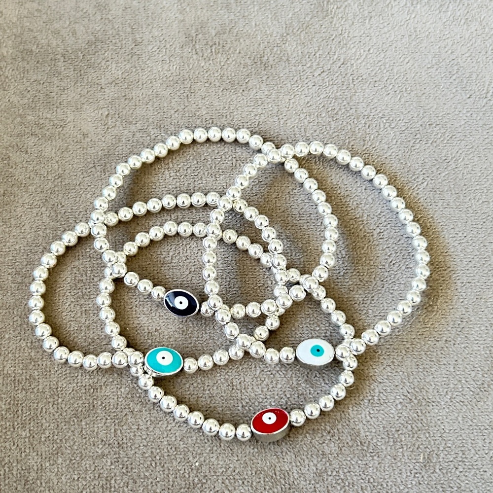 Benevolent Beads || Evil Eye Collection (1) bracelet Sterling silver